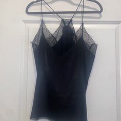 Brand New Purchased From Nashville Boutique And Couldn’t Return Black Tank Top For Date Night, Elegant Black Tank Top, Black Camisole Tank Top For Night Out, Black Tank Strap Top For Night Out, Black Tank Top For Night Out, Elegant Black Tank Top For Date Night, Black Tank Top With Spaghetti Straps For Night Out, Elegant Black Camisole With Tank Straps, Elegant Black Camisole Tank Top