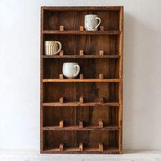 Reclaimed Wooden Wall Shelf - 24 Rooms LOCAL PICK UP ONLY Cup Shelves Ideas, Ideas For Wall Shelves, Mugs Wall Display, Aesthetic Kitchen Things, Mug Shelves Display, Mug Shelf Ideas, Coffee Wall Ideas, Mug Shelf Display Diy, Coffee Cup Shelves