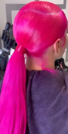 Pink Quick Weave, Colorful Ponytail, Pink Ponytail, Black Ponytail Hairstyles, Quick Weave Hairstyles, Dyed Hair Inspiration, Hair Done