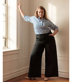 The Long Sabrina Pants are the high waisted flattering pants you need in your life! We cut these to flatter your waist and butt, with front and back pockets. Made from washed stretch Black twill and featuring wide belt loops and side zipper closure. FIT NOTE: The measurements below are of the actual pants. These are made with stretch fabric and will fit up to 2" bigger if needed as they will stretch to fit your body. If you want a tight snug fit, we suggest buying these in the smallest size that Flattering Pants, Wide Belt, High Waisted Pants, Stretch Cotton, Cotton Twill, Snug Fit, Side Zipper, Black Pants, Wide Leg Pants