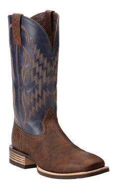 Ariat Men's Tycoon Bar Brown and Arizona Sky Wide Square Toe Cowboy Boots | Cavender's Rugged Moc Toe Fade-resistant Boots, Western Moc Toe Slip-resistant Boots, Western Style Moc Toe Slip-resistant Boots, Western Style Slip-resistant Boots For Outdoor Work, Sky Wide, Cinch Jeans, Square Toe Cowboy Boots, Ariat Jeans, Buckaroo Boots