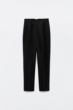 PANTS WITH A HIGH WAIST - Black | ZARA United States Blue Pants Outfit, Digital Closet, Blue Pin, Short En Jean, Blue Pants, High Waisted Trousers, Zara United States, Pants Outfit, High Collar