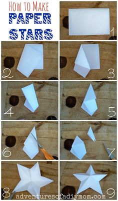 step by step instructions to make paper stars