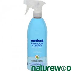 a bottle of method bathroom cleaner on a white background