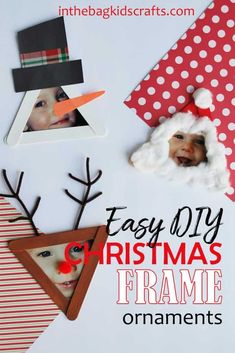 an easy diy christmas frame ornament for kids to make