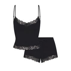 COTTON LACE CAMI AND SHORT SET | ONYX Pijamas Women, Lazy Outfits, Lace Cami, Short Set, Lookbook Outfits, Fashion Killa