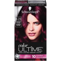 Schwarzkopf Color Ultime Hair Color Cream, 5.23 Charcoal Fuchsia Hair Color - show-stopping color for any complexionThis hair color kit will allow you to achieve noticeably vibrant color results and incredible gloss at home. Infused with Diamond Brilliance Serum. It contains special UV filter to provide additional protection. Color Ultime‘s hair dye kit including a conditioner delivers color results with luminous shine from root to tip. We recommend big-volume hairstyles for particularly glamoro Fall Hair Dye, Violet Hair Colors, Schwarzkopf Hair Color, Dark Fall Hair Colors, Dark Fall Hair, Schwarzkopf Color, Best Hair Dye, Hair Color Cream, Temporary Hair Color