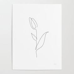 a single line drawing of a flower on a white paper with the word love written in it