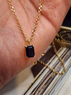 Make yourself or your love once feel extra special with this minimalist Natural Blue Sapphire Necklace. 🔸️Gold Karat: 18k 🔸️Gold Color: Yellow 🔸️ Stone: Natural Sapphire 🔸️ Carats: 2.5 Carat 🔸️Weight: 🔸️Chain Length: 18 Inches 🔸️Pendant Size: 8.4mm x 6.4mm 💎NATURAL RUBY. NOT Enhanced, NOT Manmade, NOT Gold Plated. 💥PLS FOLLOW US AND CHECK OUR OTHER LISTINGS. WE HAVE NEW STOCKS LISTED DAILY/WEEKLY. S H I P P I N G WE SHIP WITHIN 24 HOURS. Free shipping in the US and International orders. Modern Necklace With Rectangular Stone For Gift, Minimalist Necklace With Rectangular Stone As Gift, Minimalist Necklace With Rectangular Stone For Gift, Minimalist Rectangular Stone Necklace For Gift, Gold Necklace Emerald, Sapphire Necklace Gold, Real Gold Necklace, Necklace Emerald, Blue Sapphire Necklace