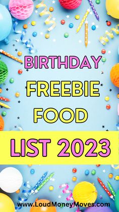 birthday freebie food list for 2020