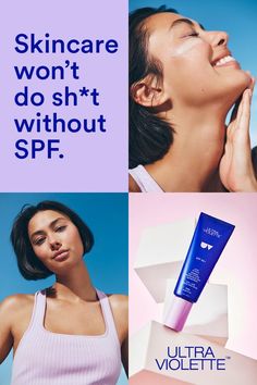 an advertisement for the ultra violet skin care brand