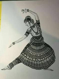 Dancer Drawing, Dance Forms, Dance Styles, Easy Mandala Drawing, Indian Classical Dance, Dancers Art, Dance Paintings, Mandala Art Therapy