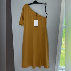 Nwt Size M Who What Wear Color Is A Honey Mustard Yellow One-shoulder Mini Dress, Yellow One-shoulder Dress, Yellow One Shoulder Mini Dress, Black Mid Length Dress, Long Striped Dress, Animal Print Maxi Dresses, Black Linen Dress, Trench Dress, Polka Dot Maxi Dresses