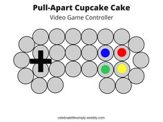 Video Game Controller Pull-Apart Cupcake Cake Template Cupcakes Pictures, Cupcake Template, Pull Apart Cupcake Cake, Pull Apart Cake, Cupcake Pictures, Pull Apart Cupcakes