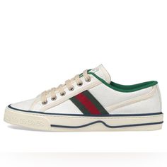 All Inclusion Included : Dust Bag, Extra Lace And Other Gucci Material. Original Box Brand New Gucci White Lace-up Sneakers, White Gucci Lace-up Sneakers, White Lace-up Gucci Sneakers, Gucci White Sneakers For Streetwear, White Gucci Sneakers For Streetwear, White Gucci Sneakers With Rubber Sole, Gucci High-top Sneakers With Vulcanized Sole, Gucci Sneakers With Vulcanized Sole And Lace-up, Gucci Sneakers With Vulcanized Sole For Streetwear