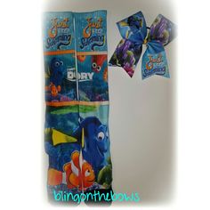 Finding Dory socks and bow set by Blingonthebows.com  #findingdory #nemo #blingonthebows #cheerbows  F.B. Www.facebook.com/blingonthebows come on over and like my page to stay up to date on new items. Finding Dory, Bow Set, Stay Up, Up To Date, Cheerleading, New Items, Custom Design