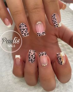 Classy Spring Nails Square, Animal Print Nail Art Leopards, Put It In Neutral Nails, Nail Art Animal Print, Uñas Animal Print, Semi Nails, Nails Art Designs, Nails Yellow