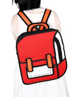 Red Jump Style Cartoon Backpack Novelty Backpack For Everyday Use, Cartoon Style Standard Backpack For Travel, Novelty Backpack For Travel And Back To School, Novelty Backpack For Back To School, Cartoon Print School Backpack, Novelty Backpack For Everyday Use And Back To School, Novelty School Backpack, Cartoon Style Travel Backpack, Novelty Standard Backpack For Students