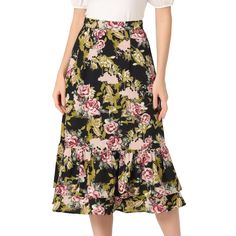 Featuring pretty ditsy floral prints, this midi skirt is a summer option that can be worn with just about anything. Channel elegant style in this midi skirt which is beautifully printed with a blossom pattern for a versatile look. It is made of lightweight fabric, adding definition to the free-flowing design. Falling to a waterfall midi hem, it sits high on the waist with a discreet side zip fastening. Summer days call for effortlessly feminine styles like skirts. Brunch Picnic, Orange Midi Skirt, Button Down Denim Skirt, Flowy Midi Skirt, Bow Detail Dress, Long Maxi Skirts, Floral Print Skirt, Black Midi Skirt, Women's Skirts