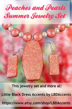 Floral pattern, on peach colored polymer clay. Has pendant and matching, dangle earrings with nail art decals. Coated with several coats of resin Nail Art Decals, Art Decals, Peach Color, Polymer Clay Jewelry, Bride Gifts