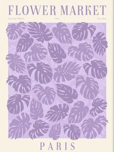 the front cover of flower market paris, featuring purple leaves on a light purple background