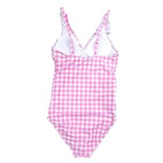 UPF 50 85% Polyester 15% Spandex True to size Casual Fitted Gingham Swimwear, Casual Gingham Swimwear For Spring, Casual Fitted Plaid Swimwear, Summer Lounge, Summer Savings, Pink Gingham, Upf 50, Gingham, Swimming