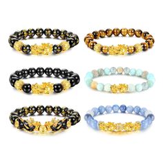 PRICES MAY VARY. 【Feng Shui Pixiu Bracelets】You can get 6 pcs Feng Shui PiXiu bracelets for men and women in one order:3 pcs black obsidian bracelets(10mm), 1 pcs tiger eye bracelet(8mm), 2 pcs natural stone bracelets(8mm).The beaded bracelet with PiXiu has deep meaning. This Chinese dragon symbolizes good luck and wealth. Wearing the bracelet means that good luck can be with you. 【Black Obsidian Wealth Bracelet】We choose high-quality obsidian, tiger's eye and other natural stones, which are low Obsidian Bracelets, Wealth Bracelet, Eye Bead Bracelet, Black Obsidian Bracelet, Dragon Chino, Amulet Bracelet, Obsidian Bracelet, Good Luck Bracelet, Bracelets With Meaning