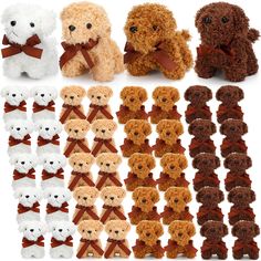 several different types of teddy bears with bows