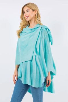 Pull Thru Wrap – Evelyn and Arthur Layering Wrap Top, Wrap Poncho With Scarf, Chic Fall Wrap Shawl, Chic Spring Wrap Shawl, Chic Wrap Shawl For Fall, Versatile Wraps For Layering, Elegant Wrap Shawl For Layering, Chic Spring Shawl Wrap, Elegant Shawl Wraps For Layering