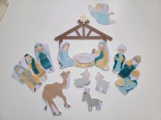 the nativity scene is made out of cut outs