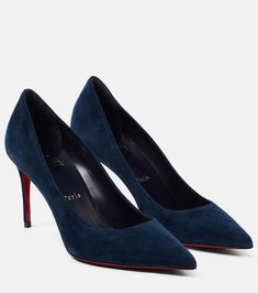 Louboutin Online, Beautiful Wardrobe, Christian Louboutin Kate, Christian Louboutin Heels, Blue Pumps, Suede Pumps, High Jewelry, Bags Shoes, Shoe Box