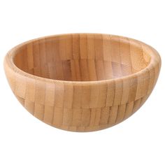 a wooden bowl is shown on a white background