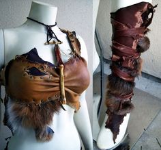 Forsworn WIP 2 by ~Xavietta on deviantART Summer Gobbo garb inspiration Faun Costume, Types Of Clothing, Costume Viking, Leather Bracers, Viking Costume, Larp Costume, Fantasy Costumes, Fantasy Clothing, Fantasy Fashion