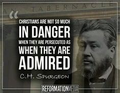 a man with a long beard and a quote on it that says, christians are not so much in danger when they are presented as when they are admired