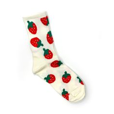 Playful White Socks For Spring, Trendy White Summer Socks, Red Cotton Socks For Spring, Fun White Socks For Summer, Fun White Summer Socks, Trendy Red Socks For Summer, Sweet White Summer Socks, Rainbow Unicorn Birthday, White Strawberry