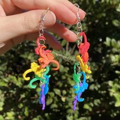 Rainbow Monkey, Barrel Of Monkeys, Funky Earrings, Unusual Earrings, Dope Jewelry, Funky Jewelry