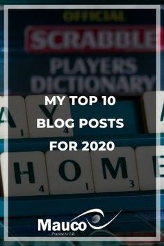 scrabble tiles with the words my top 10 blog posts for 2020