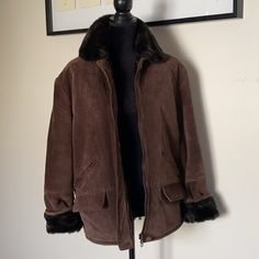 Gallery Suede Brown Leather Sherpa Jacket Shoulders 20” Inches Chest 22” Inches Long 24” Inches Sleeves 22-25” Leather Sherpa Jacket, Sherpa Jacket, Leather Jackets, Brown Leather, Jackets & Coats, Jackets For Women, Leather Jacket, Leather, Women Shopping