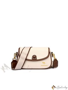 Bird in Bag - Beige Faux Leather Portable Fashion Crossbody Shoulder Bag for Womens Daily Use Beige Portable Shoulder Bag, Beige Shoulder Flap Bag For On-the-go, Portable Beige Pouch Shoulder Bag, Beige Shoulder Bag With Anti-theft Pocket For Daily Use, Eco-friendly Beige Crossbody Shoulder Bag, Square Bag, Crossbody Shoulder Bag, Faux Leather, Shoulder Bag