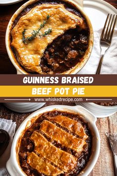 Hearty, rich, and packed with flavor—this Guinness Braised Beef Pot Pie is everything you need for Christmas comfort. A flaky crust and savory filling make it unforgettable! Fall Pot Pie, Beef Pot Pies With Pie Crust, Beef Bourguignon Pot Pie, Meat Pie Ideas, Beef Ale Pie, British Beef Pie, English Beef Pie, Steak And Guinness Pie Jamie Oliver, Beef Wellington Pot Pie