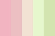 pastel color swatches from pink, green and yellow to pale pink with white on the bottom