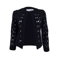 New With Original Tags Style: Blazer, Size Type: Regular, ,, 3/4 Sleeve, 100% Polyester, Dry Clean, Inseam: Fitted Evening Cardigan For Spring, Spring Evening Fitted Cardigan, Evening Cardigan For Spring, Spring Evening Cardigan, Style Blazer, Blazer Suit, Laser Cut, Black Color, Suit Jacket