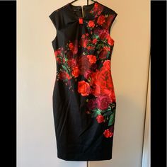 Reposhing This Item I Purchased From @Kross915. Loved It, But Ready To Rotate For Something New. Questions? Leave A Comment Below! Elegant Red Dress With Rose Print, Elegant Red Rose Print Dress, Red Black Dress, London Red, London Dresses, Ted Baker London, Something New, Ted Baker, Black Red