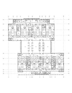 the floor plan for an office building with multiple floors and several rooms, all in different sections