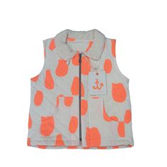 New Noe & Zoe Berlin Kids Size 10 Waistcoat Quilted Vest Neon Orange Drops Pockets Full Zip New With Tags Bust Approximately 16.5" (33) Length Approximately 18.5" 100% Cotton Filling 100% Polyester Machine Wash Orange Cotton Winter Outerwear, Winter Orange Cotton Outerwear, White Jackets, Quilted Vest, White Jacket, Neon Orange, Kids Jacket, Berlin, Jackets & Coats