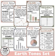 the earth tones set includes graphs, graphs and diagrams to help students understand what they are doing