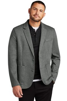 Mercer+Mettle Relaxed Knit Blazer MM3030A classic silhouette and timeless design, this sophisticated blazer is a wardrobe staple that will never go out of style. Designed with comfort in mind, the snag-resistant double knit pique fabric will move with you throughout the day for a polished and professional look no matter what the occasion. Fabric+Weight;  9.1-ounce, 71/26/3 poly/rayon/spandex double knit pique;  Features+Benefits;  Machine washable;  Snag-resistant;  Unlined;  Notched lapel colla Elegant Formal Cardigan With Lapel Collar, Classic Cardigan With Lapel Collar For Business, Formal Single-breasted Button-up Cardigan, Classic Single-breasted Cardigan For Business Casual, Elegant Single Breasted Cardigan For Business Casual, Classic Single Breasted Cardigan For Business, Classic Single-breasted Cardigan For Business, Classic Single Breasted Business Cardigan, Classic Single-breasted Business Cardigan