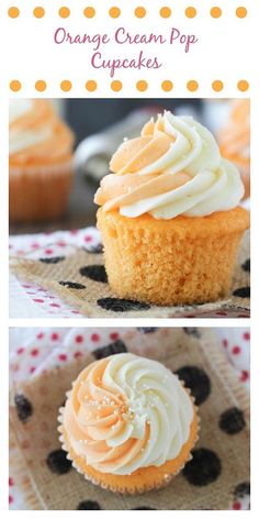 cupcakes with white frosting sitting on a napkin