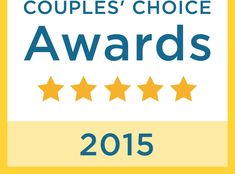 the couples'choice award badge is shown in blue and yellow with five stars on it