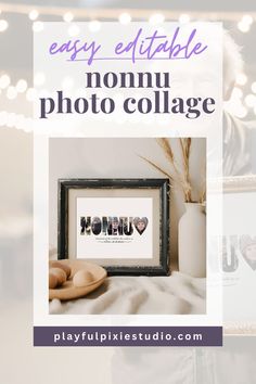 an easy editable momu photo collage with text overlaying the image